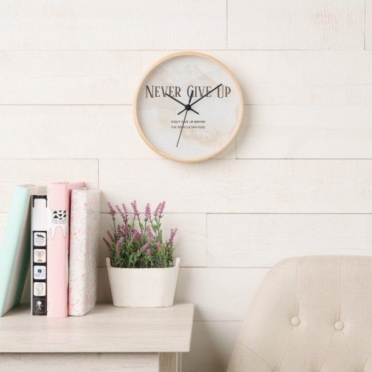 水彩モチベーション引用文 壁時計 (読書スペース)