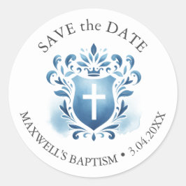 水彩モノグラムの紋 ラウンドシール