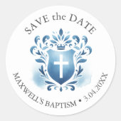 水彩モノグラムの紋 ラウンドシール (正面)