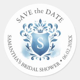 水彩モノグラムの紋 ラウンドシール