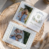 水彩モノグラムイニシャルくるみ割りクレスト写真 シーズンカード