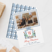 水彩モノグラムイニシャルくるみ割りクレスト写真 シーズンカード