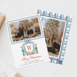 水彩モノグラムイニシャルくるみ割りクレスト写真 シーズンカード