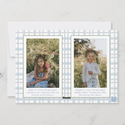 水彩モノグラムイニシャルくるみ割りクレスト写真 シーズンカード (裏面)