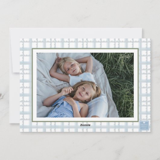 水彩モノグラムイニシャルくるみ割りクレスト写真 シーズンカード (裏面)