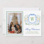 水彩モノグラムイニシャルトナカイ紋写真 シーズンカード (正面)