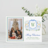 水彩モノグラムイニシャルトナカイ紋写真 シーズンカード (スタンド正面)