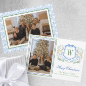 水彩モノグラムイニシャルトナカイ紋写真 シーズンカード