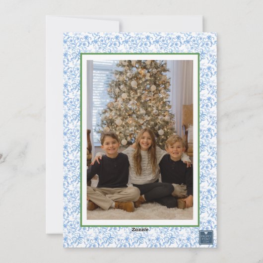 水彩モノグラムイニシャルトナカイ紋写真 シーズンカード (裏面)