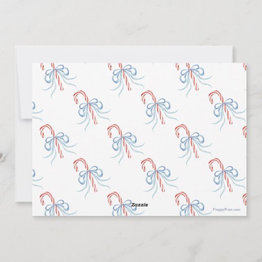 水彩モノグラムキャンディケーンクレスト写真 シーズンカード (裏面)