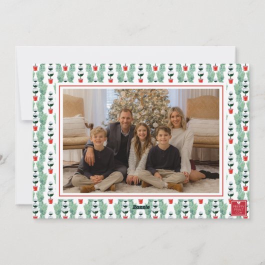 水彩モノグラムクリスマストピアリークレストフォト シーズンカード (裏面)