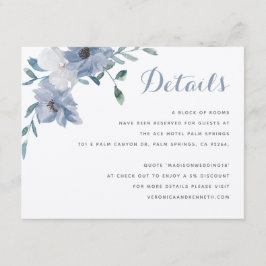 水彩モノグラムクレスト結婚式の詳細 エンクロージャーカード