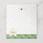 水彩モノグラムグリーン&金ゴールド | 地球の平和 プレイスカード (外部開封)