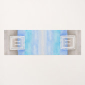 水彩モノグラムシーアンドサンドブルーとタン ヨガマット (裏面(横))