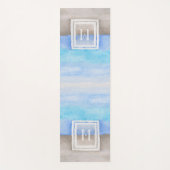 水彩モノグラムシーアンドサンドブルーとタン ヨガマット (正面)