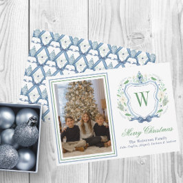 水彩モノグラムチノワセリージャクレストフォト シーズンカード