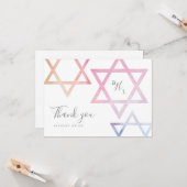 水彩モノグラムバルミツワーありがとう カード (正面/裏面インサイチュ)