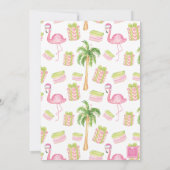 水彩モノグラムピンクフラミンゴクレストクリスマス 招待状 (裏面)