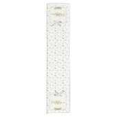 水彩モノグラムピースオンアース金ゴールドタイポグラフィ ショートテーブルランナー (正面)