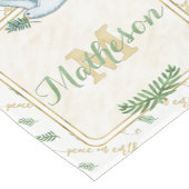 水彩モノグラムピースオンアース金ゴールドタイポグラフィ ショートテーブルランナー (コーナー)