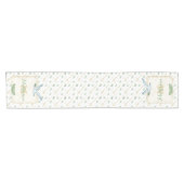 水彩モノグラムピースオンアース金ゴールドタイポグラフィ ショートテーブルランナー (横)