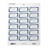 水彩モノグラムフローラリースアネモンブルー ラベル (フルシート)