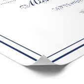 水彩モノグラムフローラ結婚リースの歓迎 ポスター (角)