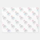 水彩モノグラムボウキャンディーケーンクレスト ラッピングペーパーシート (正面2)