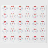 水彩モノグラムボウキャンディーケーンクレスト ラッピングペーパー (フラット)