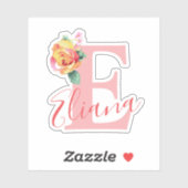 水彩モノグラムレターイニシャル モノグラムの シール (シート)