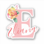 水彩モノグラムレターイニシャル モノグラムの シール (正面)