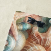 水彩モノグラム名花シーシェル ビーチタオル (インサイチュ)