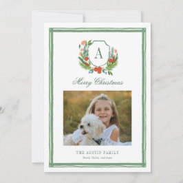 水彩モノグラム家紋クリスマス シーズンカード