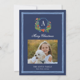 水彩モノグラム家紋クリスマス シーズンカード