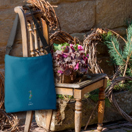 水彩モノグラム文字Iナースダークブルー クロスボディバッグ