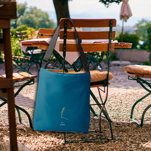 水彩モノグラム文字Lナースダークブルー クロスボディバッグ