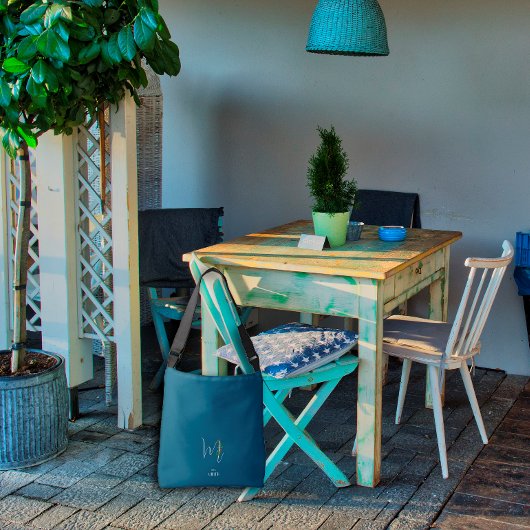 水彩モノグラム文字Mナースダークブルー クロスボディバッグ