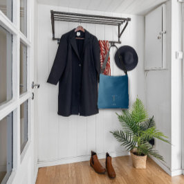 水彩モノグラム文字Tナースダークブルー クロスボディバッグ