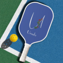 水彩モノグラム文字U青