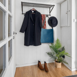 水彩モノグラム文字Vナースダークブルー クロスボディバッグ