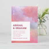 水彩モノグラム結婚ズ 招待状 (スタンド正面)