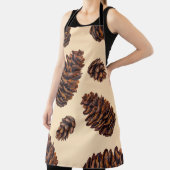 水彩モミの円錐継ぎ目のないパターン、水色  エプロン (インサイチュ)