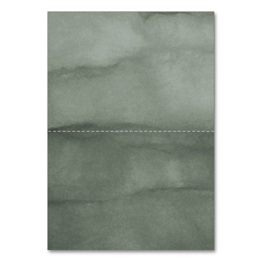 水彩モミの木の冬の結婚式のテーブル番号 テーブルナンバー (裏面)