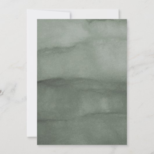 水彩モミの木の冬の結婚式 セーブザデート (裏面)