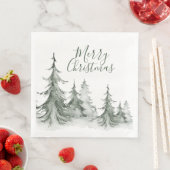 水彩モミの木の冬、クリスマスパーティー (インサイチュ)