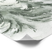 水彩モミの木の冬、クリスマスパーティー ポスター (角)