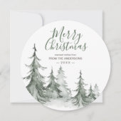 水彩モミの木冬クリスマスパーティー シーズンカード (正面)