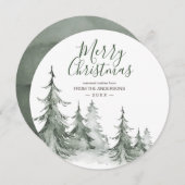水彩モミの木冬クリスマスパーティー シーズンカード (正面/裏面)