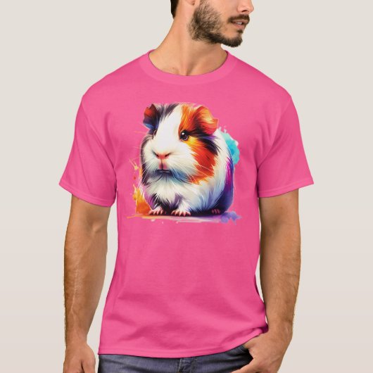 水彩モルモット Tシャツ (正面)