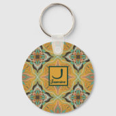 水彩モロッコイエローフローラ キーホルダー (正面)